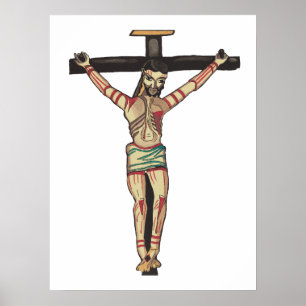 Affiche Crucifixion Jésus Christ Croix Aquarelle art