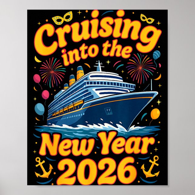 Affiche Cruise Into The New Year 2026 Crew Squad Family Ma (Devant)