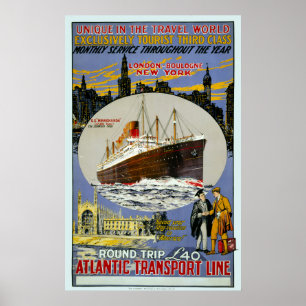 Affiche Cruise Ship, New York Skyline & A London Street