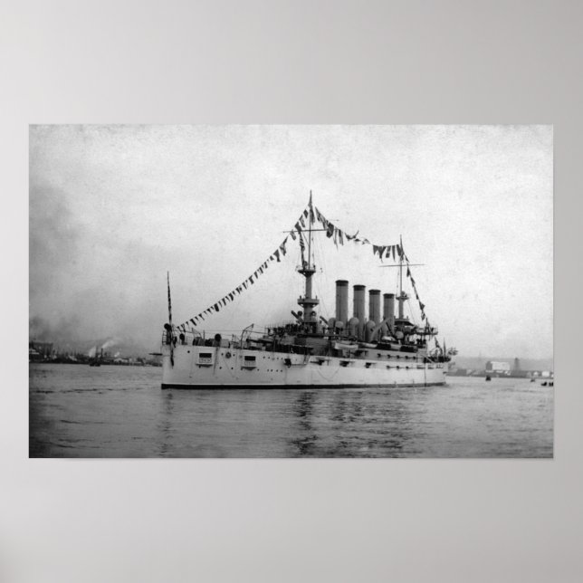 Affiche Cruiser Washington ancré dans Seattle Harbour (Devant)