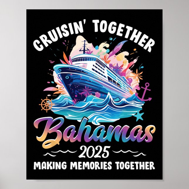 Affiche Cruisin Together Bahamas Vacation Beach 2025 Memor (Devant)