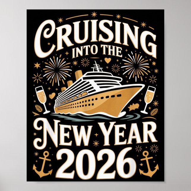 Affiche Cruising Into The New Year 2026 Cruise Design  (Devant)