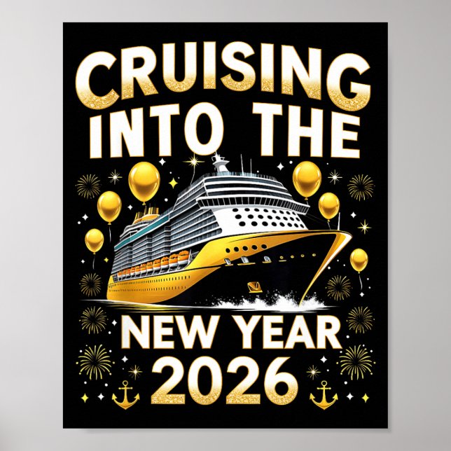 Affiche Cruising Into The New Year 2026 Cruise Party Gift  (Devant)