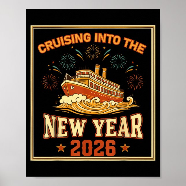 Affiche Cruising Into The New Year 2026 Voyage Fireworks  (Devant)