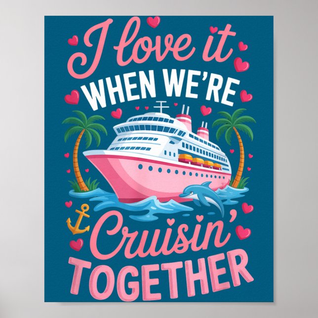 Affiche Cruising Together Matching Cruise Valentines Coupl (Devant)