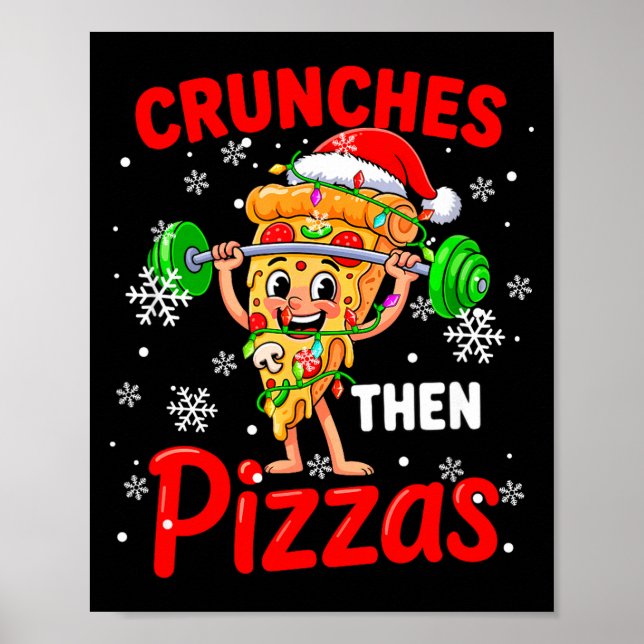 Affiche Crunches Then Zzas Xmas Santa Zza Weightlifting Gy (Devant)