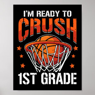 Affiche Crush 1st Grade Bysketbyll Byck To School Boys Kid