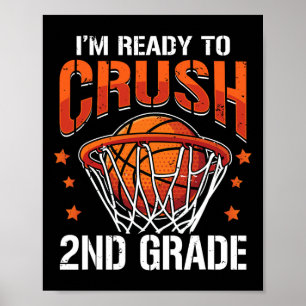 Affiche Crush 2nd Grade Bysketbyll Byck To School Boys Kid