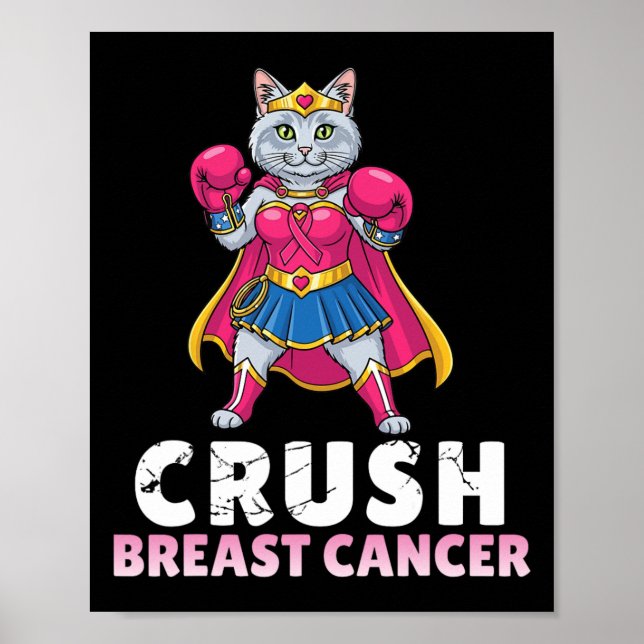 Affiche Crush Cancer Du Sein Avec Turc Angora Cat Warrio (Devant)