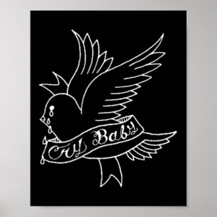 Affiche Cry Baby Tattoo esthétique Cristal Bird
