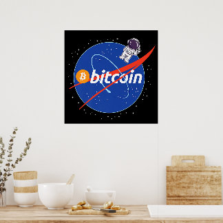 Affiche Crypto spatial astronaute Bitcoin tendance