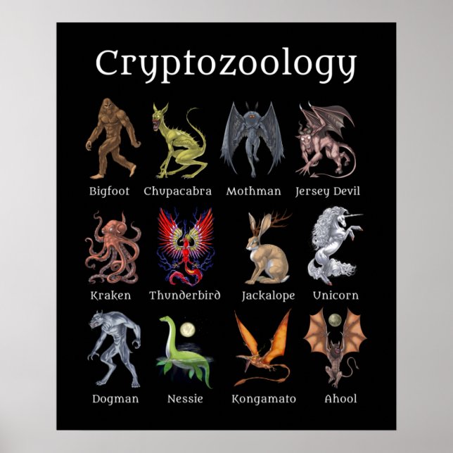 Affiche Cryptozoologie Cryptid Créatures (Devant)
