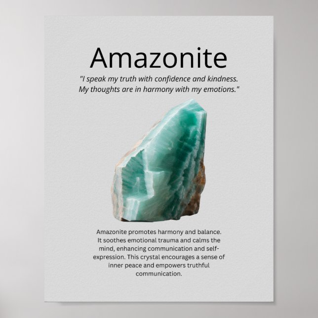 Affiche Crystal Amazonite Signification (Devant)