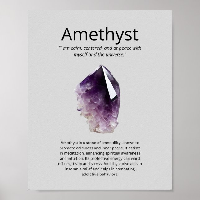Affiche Crystal Améthyste Signification (Devant)