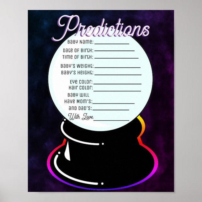 Affiche Crystal Ball Baby Predictions Jeu (Devant)