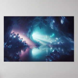 Affiche Crystal Cave Dreamcore Espace Liminal Art Surreal