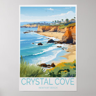 Affiche Crystal Cove Newport Beach Californie Voyage