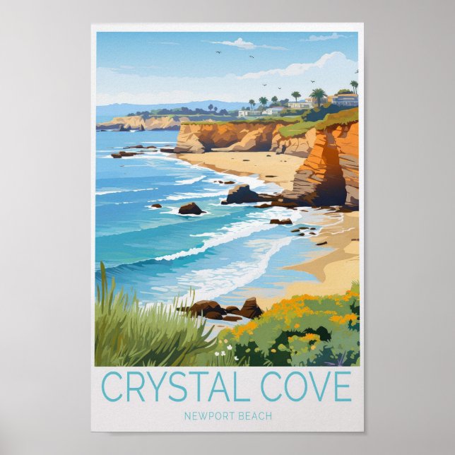 Affiche Crystal Cove Newport Beach Californie Voyage (Devant)