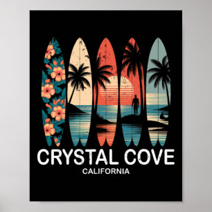 Affiche Crystal Cove State Park California Planche de surf