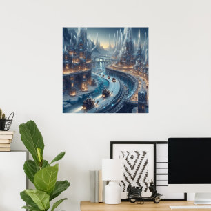 Affiche Crystal Ice World Imaginaire Art