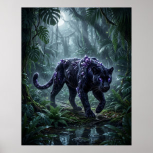 Affiche Crystal Panther Nuit Lumineuse