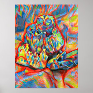 Affiche Crystals Colored Pencil abstract Drawing art