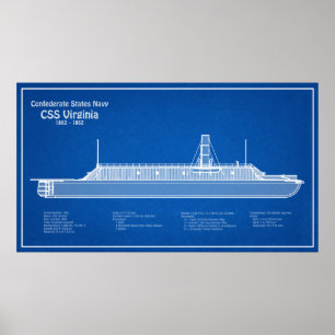 Affiche CSS Virginie - Plan de plan des navires ABD