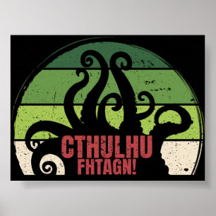 Affiche Cthulhu Fhtagn Vintage
