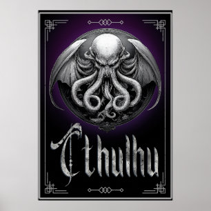 Affiche Cthulhu Halloween monstre d'horreur