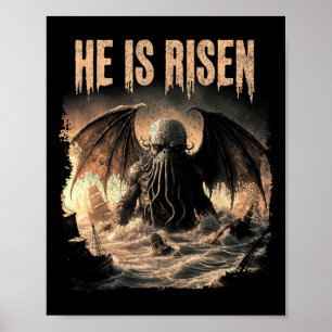 Affiche Cthulhu, Il Est Ressuscité, Cthulh Horreur de Pâqu