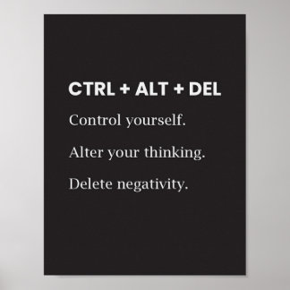 Affiche Ctrl Alt Del Citation inspirante de motivation