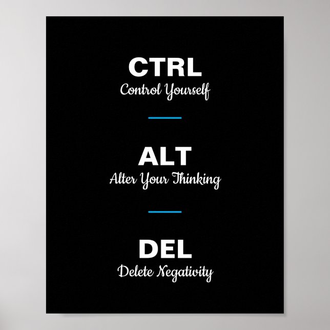 Affiche Ctrl Alt Del Citation Motivationnelle (Devant)