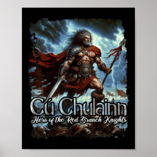 Affiche Cu Chulainn Celtic Irish Mythologie Guerre Dieu