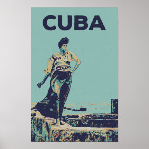 Affiche Cuba Caraïbes fière femme Havana Carte postale