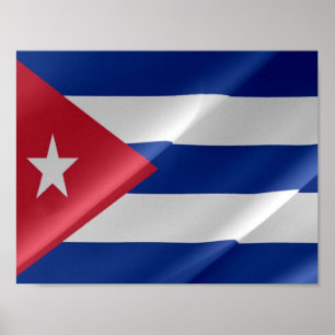 Affiche Cuba - Drapeau d'agitation -