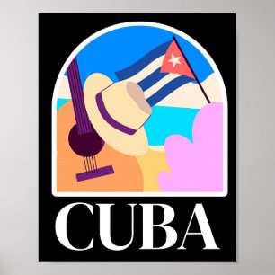 Affiche Cuba Drapeau Salsa Vintage