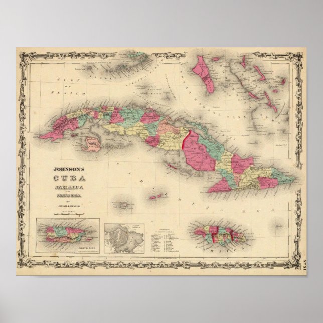 Affiche Cuba, Jamaïque et Porto Rico (Devant)