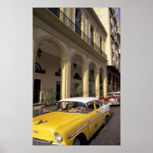 Affiche Cuba, La Havane. Chevys colorés des années 1950