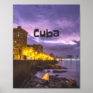Affiche Cuba La Havane La Nuit