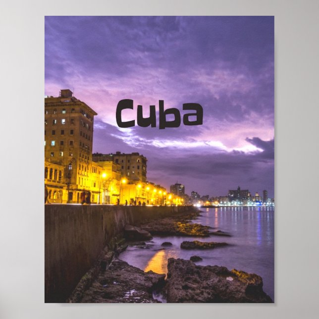 Affiche Cuba La Havane La Nuit (Devant)