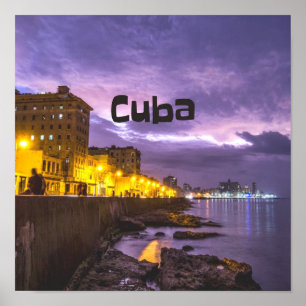 Affiche Cuba La Havane La Nuit