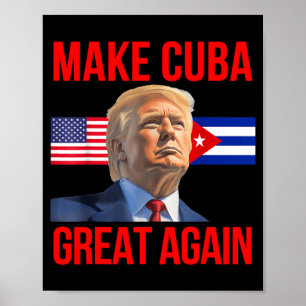 Affiche Cuba Liberté Patriotique Cuba Drapeau USA Graphiqu