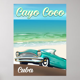 Affiche cubaine de vacances de Cocos de Cayo
