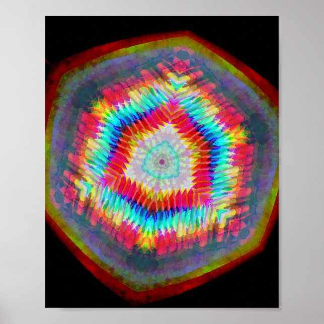 Affiche Cube Abstrait Lumineux (Devant)