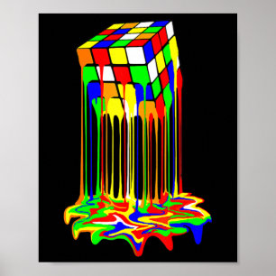 Affiche cube coloré impressionnant graphique