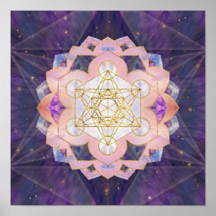 Affiche Cube de Metatron dans le lotus de Gemstone
