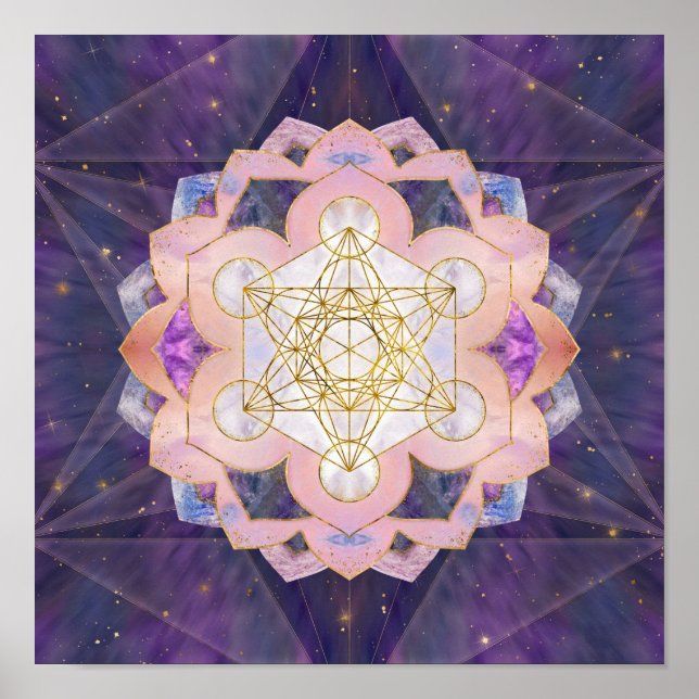 Affiche Cube de Metatron dans le lotus de Gemstone (Devant)