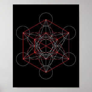 Affiche Cube de Metatron Géométrie sacrée Spirituel
