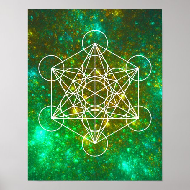 Affiche Cube de Metatron, Géométrie Sacrée, Symbole Spirit (Devant)