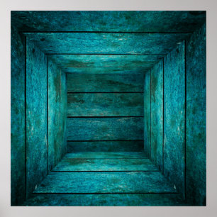 Affiche Cube en bois Abstrait